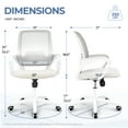 thumbnail image 2 of CELTOSS Ergonomic Office Chair, Mid Back White Mesh Computer Desk Chair with Lumbar Support, Swivel, Height Adjustable, with Armrests, Ivory, 2 of 13