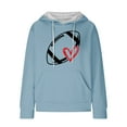 thumbnail image 4 of Holzkary Game Day Hooded Sweatshirt for Women Knit Sweatshirt Football Graphic Long Sleeve Sweater Football Season Pullover Funny Football Graphic Shirt Long Sleeve Game Day Pullover Hoodies Blue S, 4 of 4