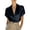 Navy, variant on Women's Short Sleeve Notch Lapel Top, Satin Shirt Jacket for Women, Casual Commute and Home Wear Blouse with 3/4 Sleeve and Button Front