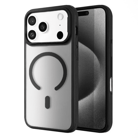Entronix [Magnetic] Case Compatible with iPhone 17 Pro - Translucent Matte Back w/ Rugged Edges, Black