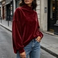 thumbnail image 4 of Azrian Women’s Turtleneck Pullover Top,Loose Fit Long Sleeve Sweatshirt Sizes S-2XL, 4 of 6