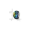 thumbnail image 2 of Fancy Bead White Sterling Silver Glass 12.73 mm 9.09 Reflections Florida Dichroic Bead, 2 of 2