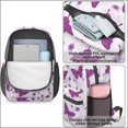 thumbnail image 4 of Butterfly and Floral Purple Pattern 17" School Backpacks for Teens,Waterproof Oxford Fabric,S-Shape Padded Straps for School,Travel,Hiking,Camping, 4 of 6
