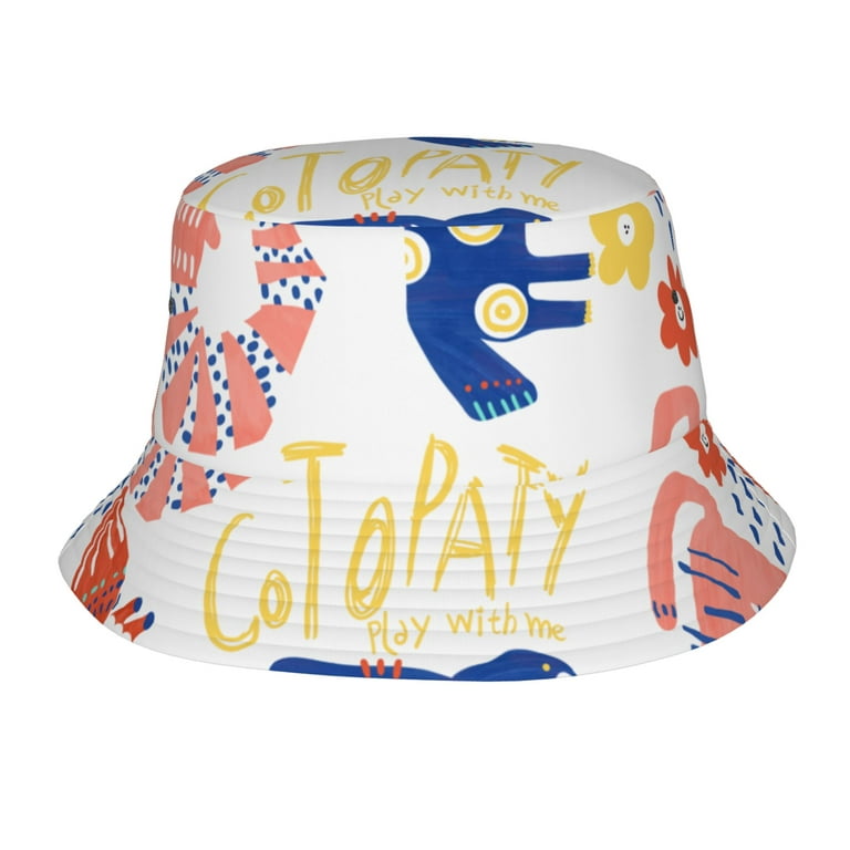 ZICANCN Bucket Hat -Graffiti Animals Unisex Print Double-Side-Wear Bucket  Hat for Fishing Beach Outdoor 