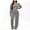 Gray, variant on ZZwxWA Womens Velour Sweatsuits Sets 2 Piece Tracksuits Outfits Solid Color Full Zip Cropped Hoodie and Sweatpant Velvet Jogging Suit