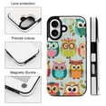 thumbnail image 3 of Compatible with iPhone 11 12 13 mini 14 15 16 Pro Max Plus Wallet Case with Card Holder, PU Leather Kickstand Card Slots Case ( Cute Owl Pattern, iPhone 13 mini), 3 of 7