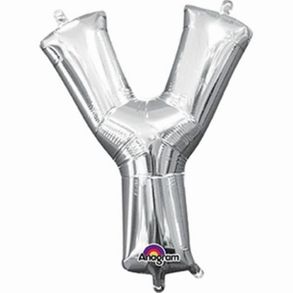 Anagram 78507 16 in. Letter Y Silver Supershape Foil Balloon