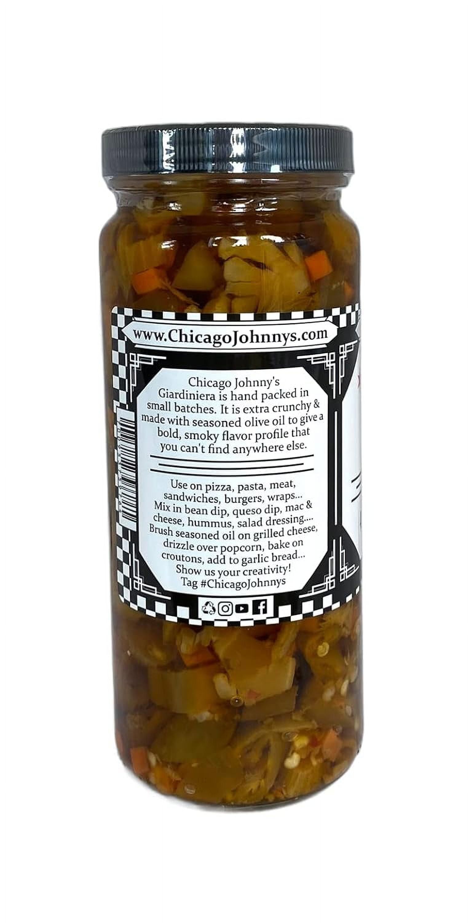 (Pack of 12) Chicago Johnny's Giardiniera Hot in Oil 16 oz