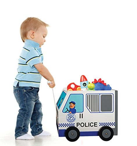 police baby playing with toys