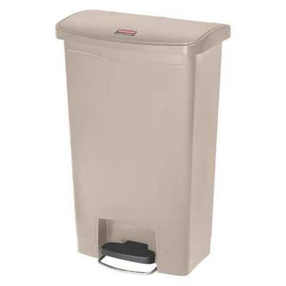 RUBBERMAID 1883458 13 gal. Plastic Rectangular Trash Can , Beige