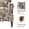 thumbnail image 4 of Upholstered Floral Armchair Single Lounge Sofa Accent Chair Nailhead Trim Removable Cushion Wooden Legs Home Living Room Red, 4 of 6