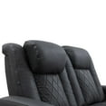 thumbnail image 3 of Valencia Tuscany Home Theater Seating | Premium Top Grain Italian Nappa 11000 Leather, Power Reclining, Power Lumbar Support, Power Headrest (Row of 3 Loveseat Right, Charcoal Grey), 3 of 5