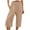 Khaki, variant on Utoimkio White Capri Leggings for Women's Loose Wide Leg Pants High Waist Straight Pants Casual Pants