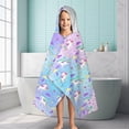 thumbnail image 6 of Gradient Unicorn Pattern Hooded Bath Towel，60"x35" for Ages 3 To 12 Kids, Quick Dry Lightweight Soft Microfiber Hood Beach Towel Cover Up for Kids, 6 of 7