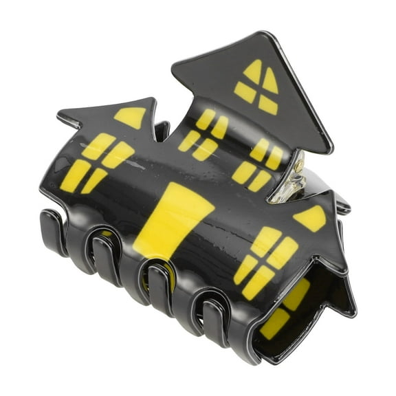 1 Pc Castle Style Hair Clips for Women 2.76" Length Black Yellow