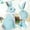 Blue, variant on Easter Decorations for Home Clearance! European Garden Garden Home Children's Room Decoration Resin Bow Rattan Sitting Effect Rabbit Easter Decoration