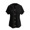thumbnail image 5 of MEZZALL Women T-Shirts Knit Solid Color Lightweight Short Sleeve Shirt With Classic Lapel Collar Relaxed Fit Tops, 5 of 5