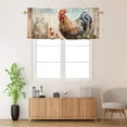 thumbnail image 2 of Rooster Curtain Valances for Kitchen Windows Farmhouse Animal Cock Stand on Rustic Wooden Privacy Decorative Rod Pocket Short Window Valance Curtains 54 by 18 in, 1 Panel, 2 of 6