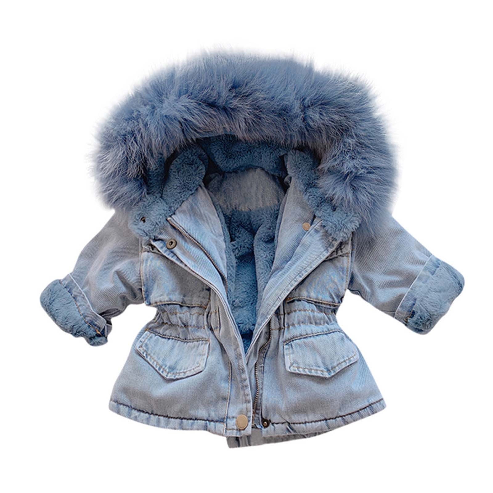 OCHENTA Kids Girls Winter Outerwear Jacket Warm with Hooded Overcoat Age of 2-10