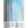thumbnail image 6 of Marine Life Sheer Curtains 96 Inch Long 2 Panels, Starfish Shell Coral Gradient Blue Ocean Light Filtering Rod Pocket Curtains, Sheer Voile Drapes for Living Room Bedroom, 52"x96", 6 of 8