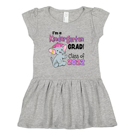 

Inktastic Im a Kindergarten Grad! Class of 2022-cute Elephant in Pink Cap Gift Toddler Girl Dress