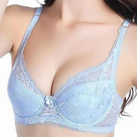 Pavied Minimizer Bras Feelingirl Bra Wireless Bras Women s Summer Thin Up Bra Without Ring Seamless Comfortable Thin Small Chest Sleeping Bra Seamless Bras Womens Bras Light Blue 90C