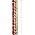 thumbnail image 3 of Christmas Wrapping Paper Rolls - Traditional Holiday Gift Wrap Paper (Set of 3 Reversible Rolls: 120 sq. ft. ttl.) Red and Gold Snowflakes, Stripes, Plaid, Santa's Sleigh, 3 of 6