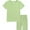 Green, variant on WIBACKER 1-8Y Ribbed Cotton Pajamas for Little Girls 2 Piece Short Sleeve Sleepwear Set