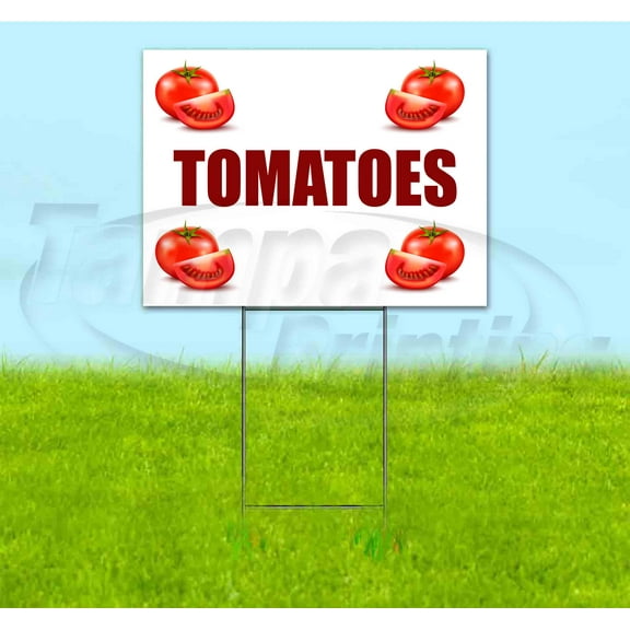 Tomatoes (18" x 24") Yard Sign, Includes Metal Step Stake