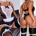 thumbnail image 2 of Gibobby Ropa sexy de mujer para sexo Lencería sexy para mujer, lencería de encaje floral, de una pieza, exótica, traviesa, con tirantes, lencería de peluche(Negro, CH), 2 of 5