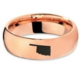 thumbnail image 2 of Tungsten Oklahoma Sooner State Band Ring 7mm Men Women Comfort Fit 18k Rose Gold Dome Polished, 2 of 4