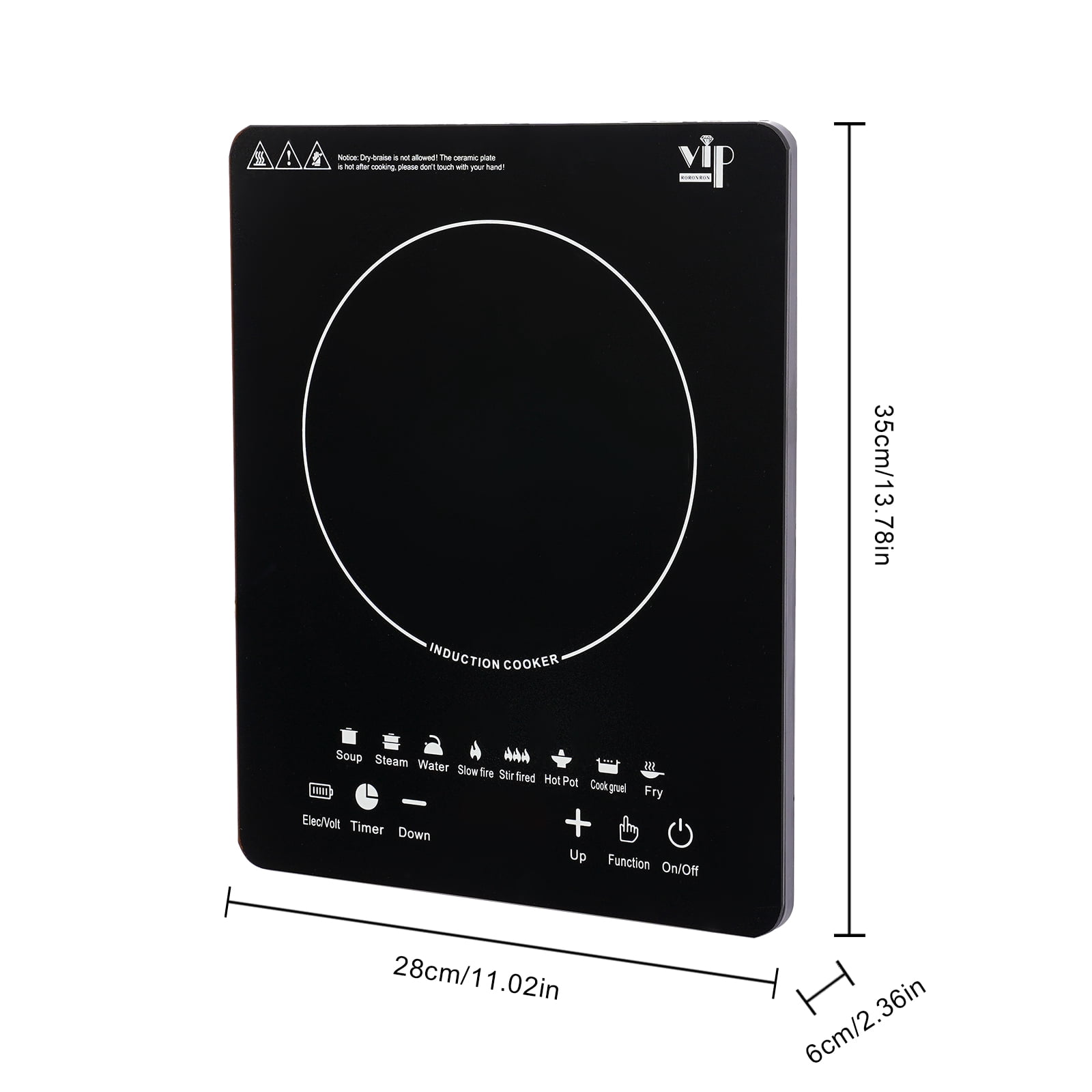 Efficient Electric Induction Cooktop with 8 Power Settings, 180-Minute Timer, Auto Shut-Off, and&nbsp; Glass Surface for Easy Cleaning