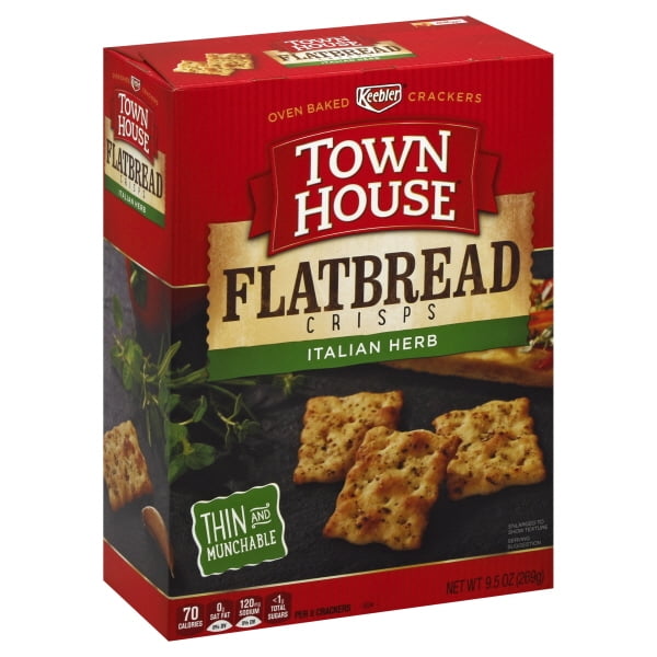 Keebler Town House Flatbread Crisps Italian Herb Crackers 9.5 oz