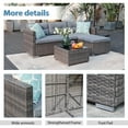 thumbnail image 5 of JOIVI 3 Pieces Patio Conversation Set, PE Wicker Rattan Outdoor Furniture Set, 2 Ways Small Sectional Sofa, Tempered Glass Coffee Table, Silver-Gray, 5 of 13
