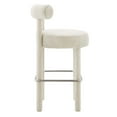 thumbnail image 4 of Bar Stool Chair Barstool, Set of 2, Ivory White, Fabric, Pub Cafe Bistro Dining Kitchen Hospitality Restaurant, Modern Contemporary HB36141, 4 of 11