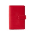 thumbnail image 1 of A6 Notebook Binder, 6 Ring Planner with Stylish Design, Loose Leaf Personal Organizer Binder Cover with Magnetic Buckle Closure, PU Leather Binder for Women with Macaron Colors,Red, 1 of 7