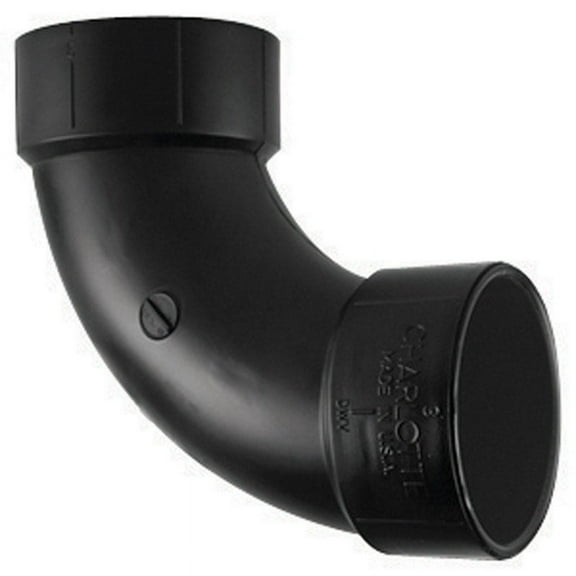 Charlotte Pipe 4 in. Hub x 4 in. Dia. Hub ABS 90 Degree Elbow