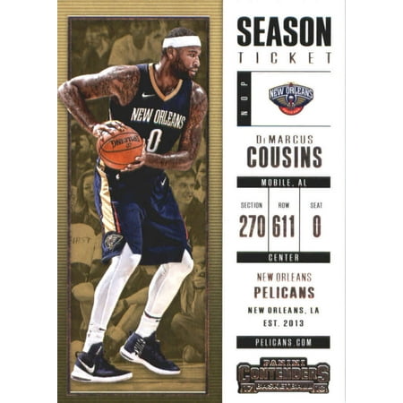 2017-18 Panini Contenders Season Ticket #70 DeMarcus Cousins New Orleans Pelicans Basketball Card
