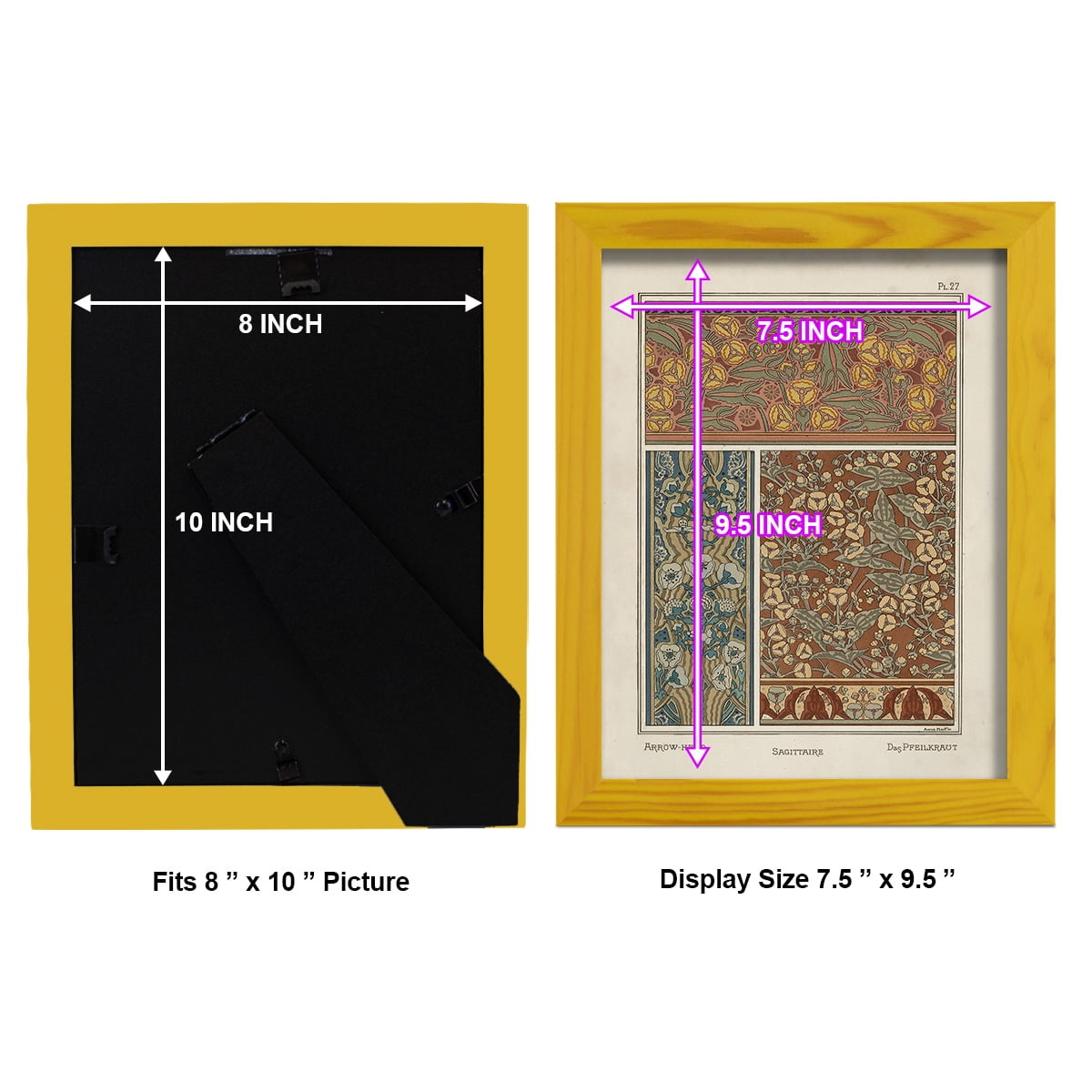 Nouveau Decorative II - Framed Print w/glass - Sunflower Yellow
