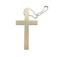 thumbnail image 2 of DAMAI Wooden Cross Pendant Necklace - Sliver Beaded Chain Christian Religious Jewelry for Women Men, Adjustable Baptism Gifts, Prayer Necklace for Believers, 2 of 6