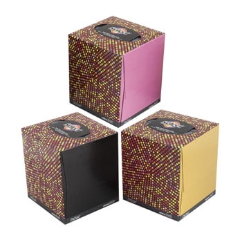 FACIAL TISSUE 80 CT WHITE SELECT CUBE 3 ASSORTED, Case Pack of 36