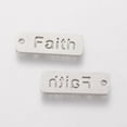 thumbnail image 2 of 10pcs Non-Tarnish 304 Stainless Steel Pendants Inspirational Message Pendants Rectangle with Word Faith Stainless Steel color 17x6x1mm Hole: 1.5mm, 2 of 3