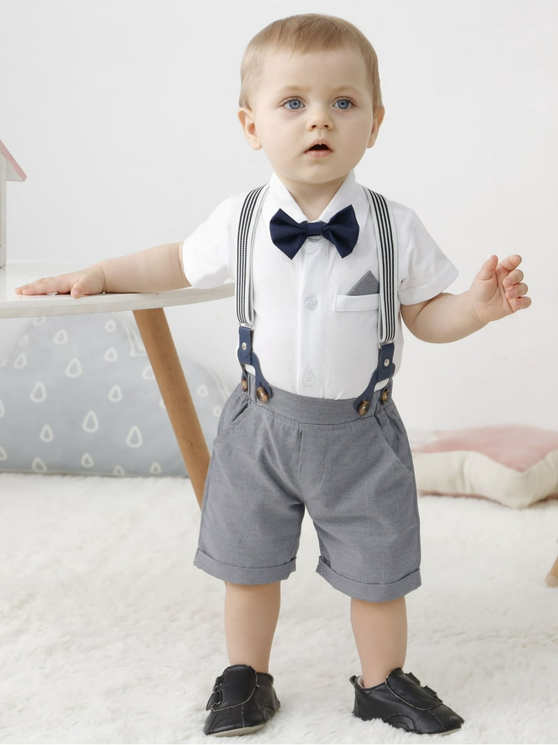 Bow Tie Month Baby Dress Boy CARETOO Baby Boy Clothes Suit Romper