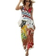 thumbnail image 2 of Las Vegas Casino Gambler Womens Night Club Maxi Dress V Neck Sleeveless Bohemia Long Dresses, 2 of 9