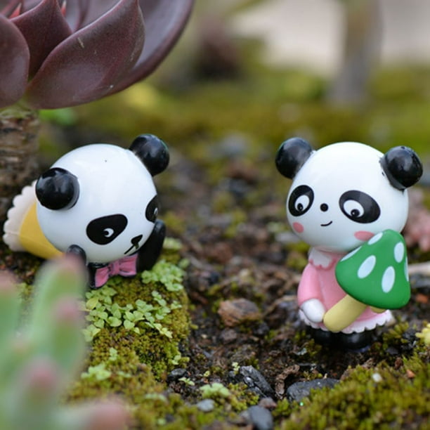 5 pièces MINI PANDA modèle belle figurine Panda résine Panda Craft Mini  décoration de jardin