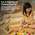 thumbnail image 6 of PlanToys® Wooden Fruits & Vegetables Cutting Set | Montessori-Inspired Play Food for Toddlers | Pretend Play Kitchen Toy with Knife and Tray | Educational Fine Motor Toy, 6 of 8
