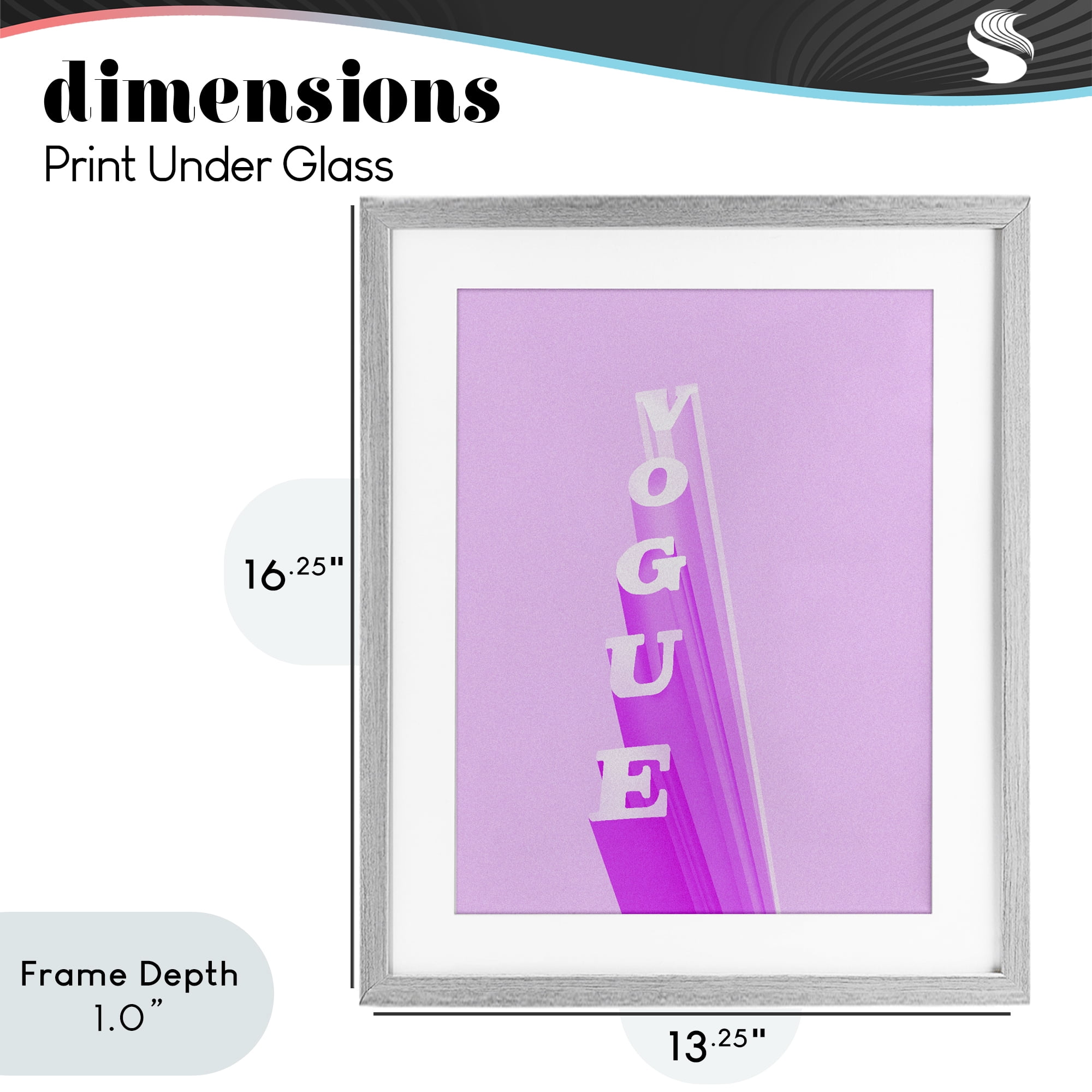 Stupell Industries Pink Vertical Glam Lettering Gray Framed Print Under Glass, design by Ziwei Li