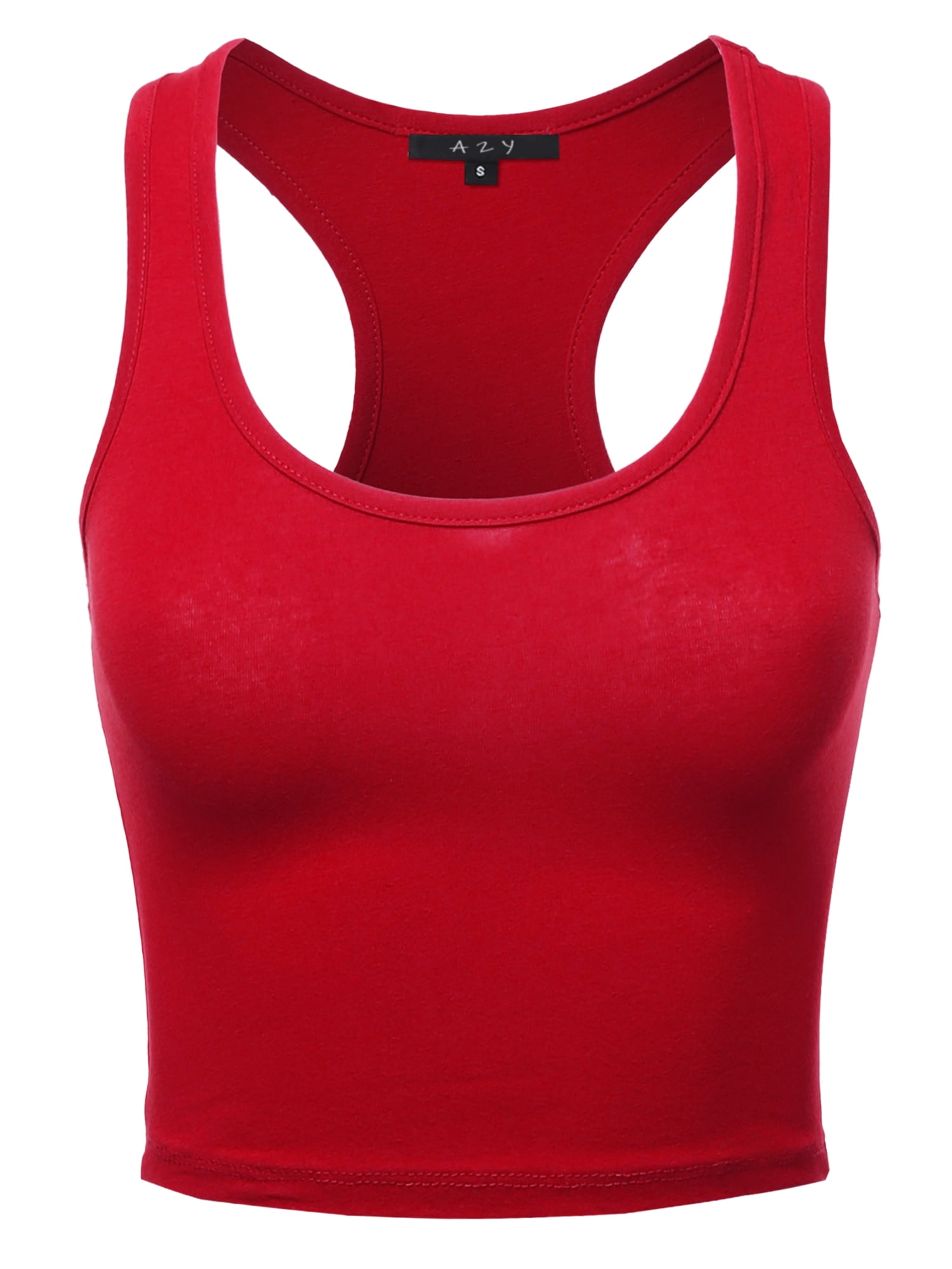 A2Y A2Y Women's Basic Cotton Casual Scoop Neck Sleeveless Cropped