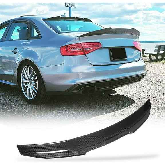 Real Carbon Fiber Trunk Spoiler for Audi A4 B8.5 Base Sedan 2013-2016 Trunk Lip Spoiler HighKick Rear Wing Spoiler Body Kits