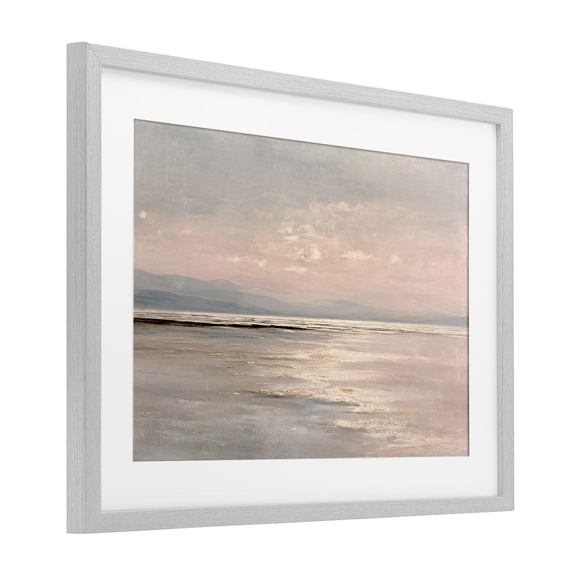 Stupell Industries Vast Blush Seascape Gray Framed Print Under Glass, design by Jacky Ngan